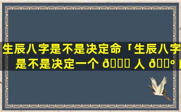 生辰八字是不是决定命「生辰八字是不是决定一个 🍀 人 🌺 的命运」